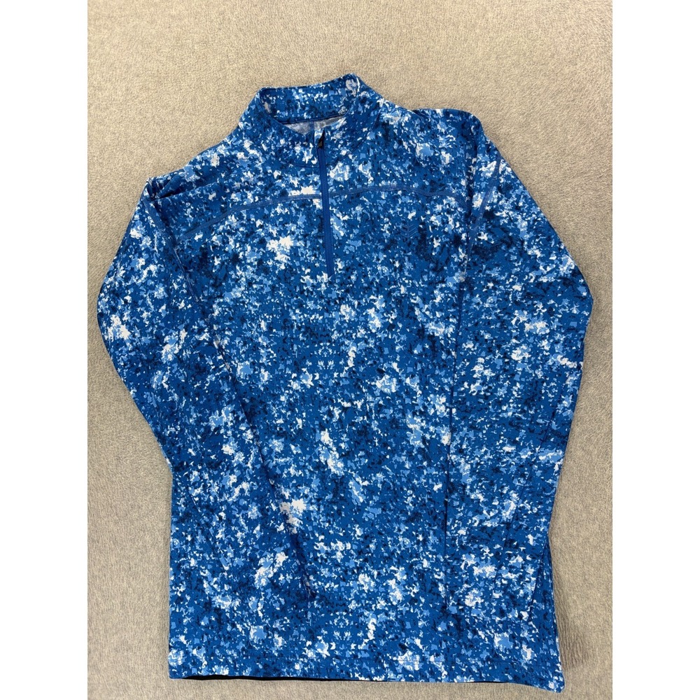 Coolibar UPF 50+ UV Protection 1/2 Zip Rash Guard (Men's Medium) Blue